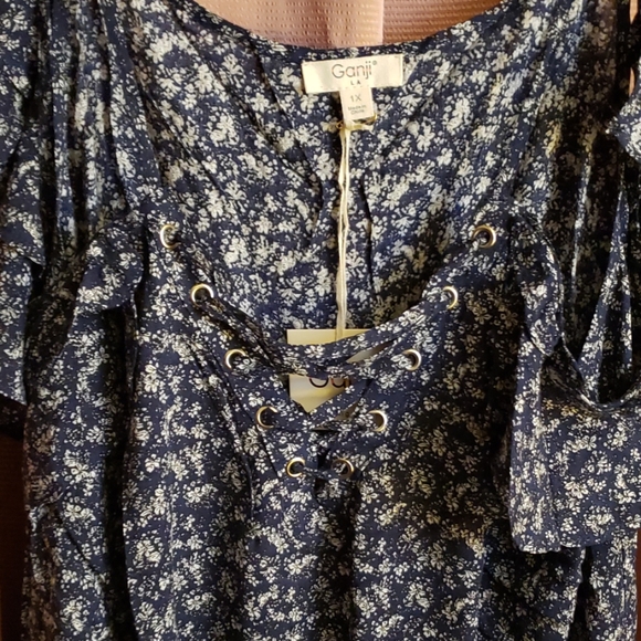 Romper with cold shoulder and spaghetti straps plu - Picture 5 of 5